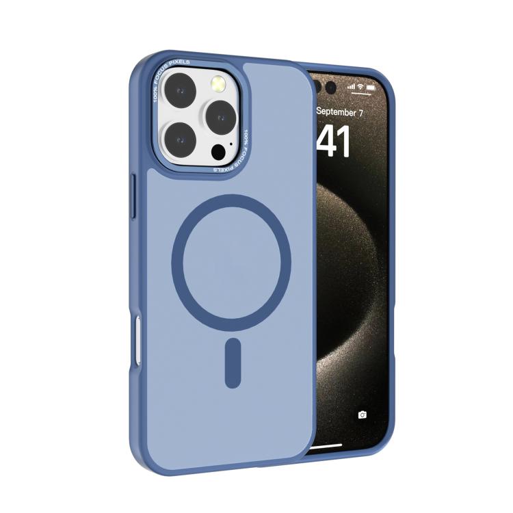 For iPhone 16 Pro Kalebol Metal Lens Frame MagSafe Frosted PC Phone Case