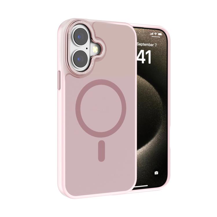 For iPhone 16 Plus Kalebol Metal Lens Frame MagSafe Frosted PC Phone Case