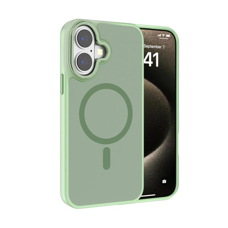 For iPhone 16 Plus Kalebol Metal Lens Frame MagSafe Frosted PC Phone Case