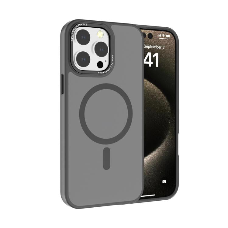 For iPhone 14 Pro Max Kalebol Metal Lens Frame MagSafe Frosted PC Phone Case