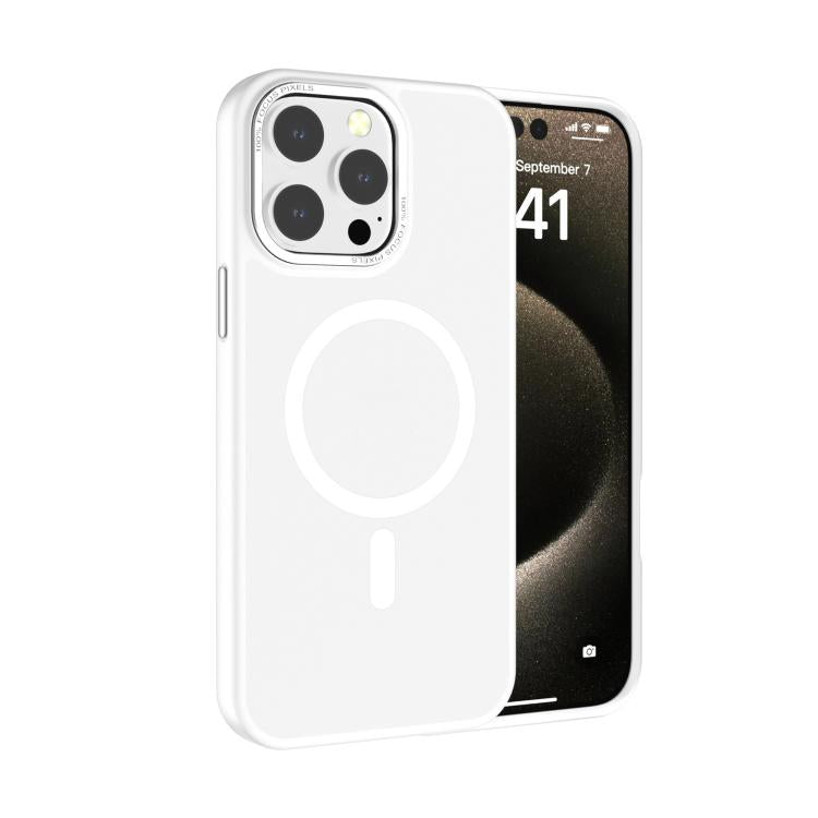 For iPhone 14 Pro Max Kalebol Metal Lens Frame MagSafe Frosted PC Phone Case