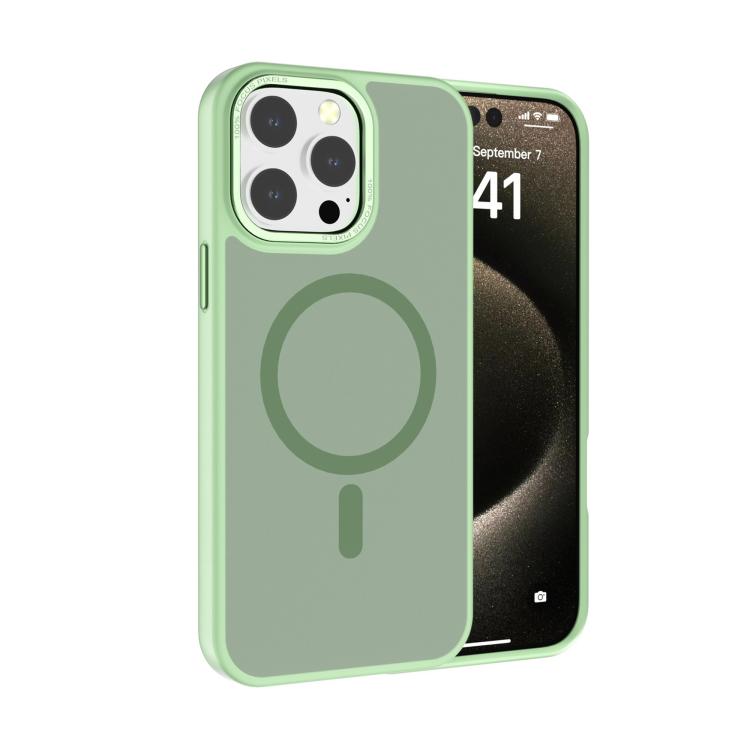 For iPhone 14 Pro Max Kalebol Metal Lens Frame MagSafe Frosted PC Phone Case