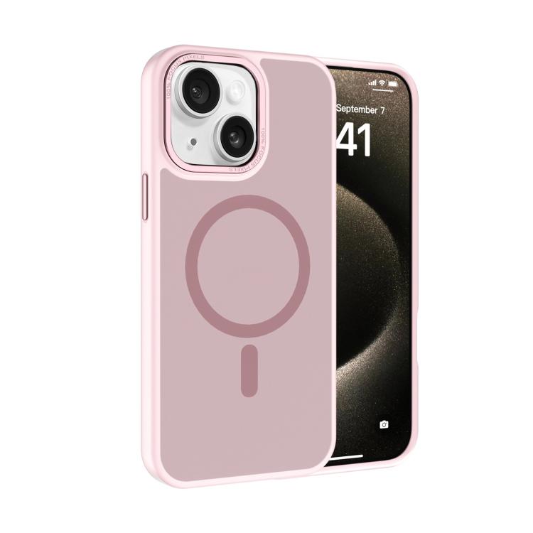 For iPhone 13 Kalebol Metal Lens Frame MagSafe Frosted PC Phone Case