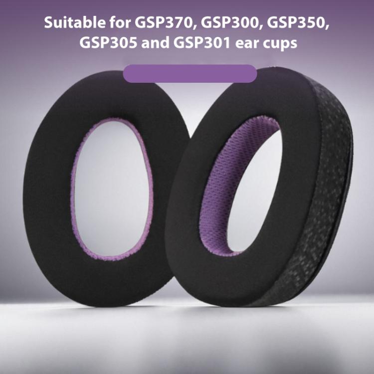 2pcs Insert Replacement Earpads For Sennheiser GSP370 / GSP300 / GSP350 / GSP305 / GSP301, Material:Weaving Mesh - Black Purple