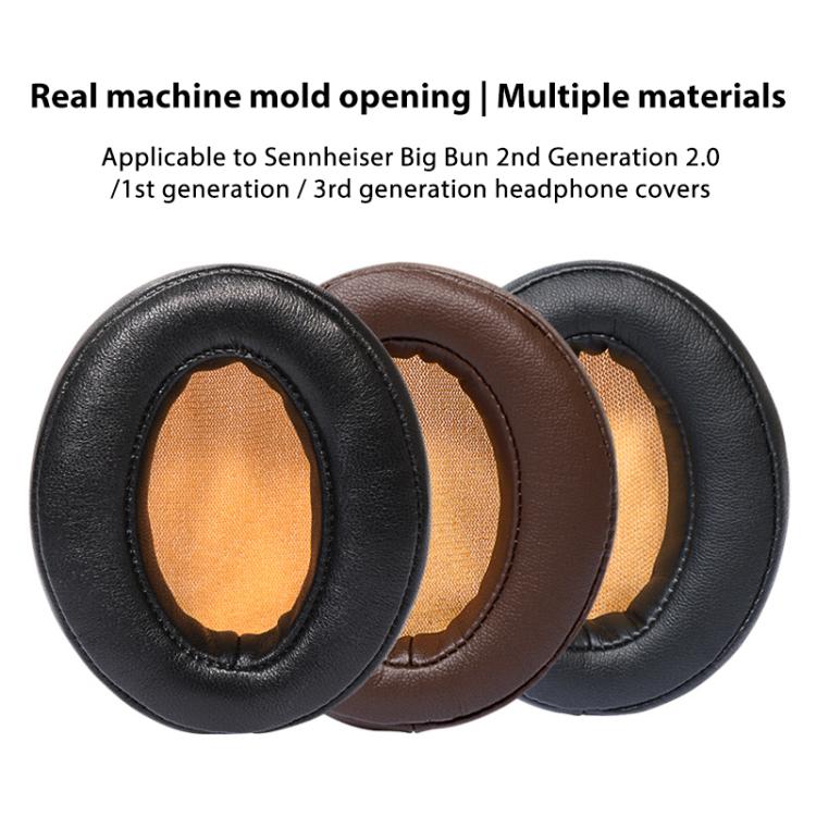 2pcs Insert Mesh Replacement Earpads For Sennheiser MOMENTUM 2.0 - Black Yellow