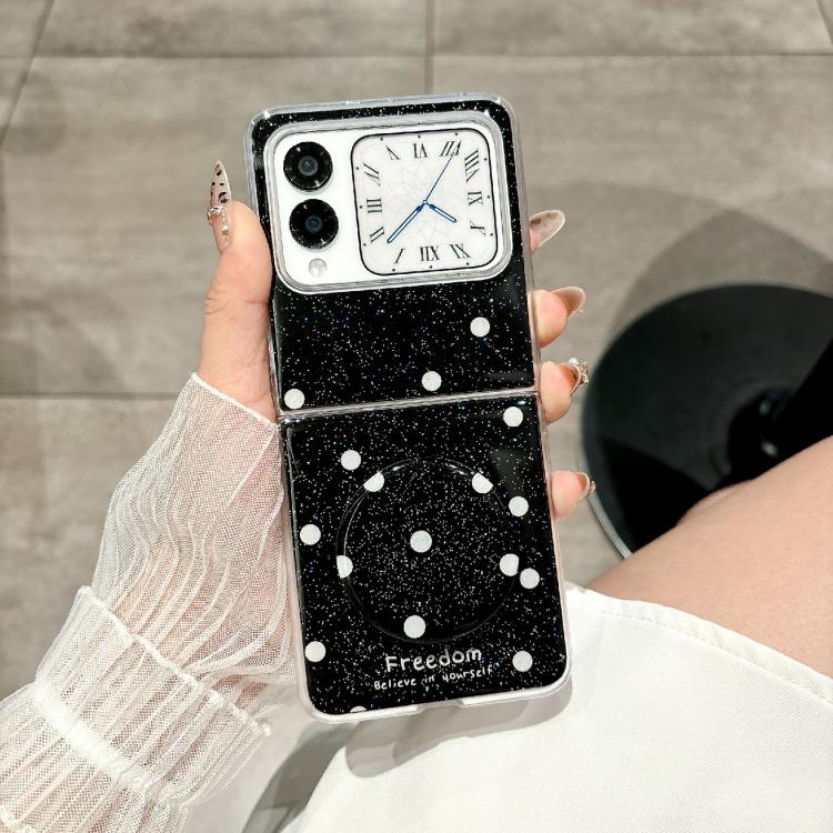 For Huawei Nova Flip Glitter Powder Dots Pattern Phone Case with Holder