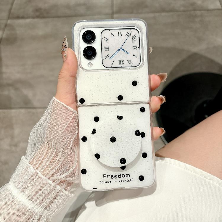 For Huawei Nova Flip Glitter Powder Dots Pattern Phone Case with Holder