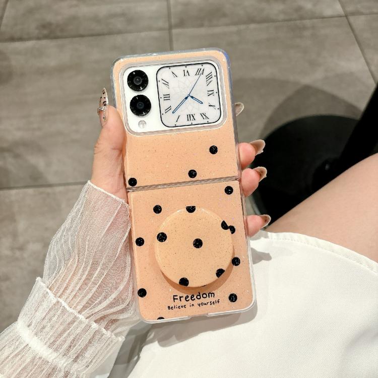 For Huawei Nova Flip Glitter Powder Dots Pattern Phone Case with Holder