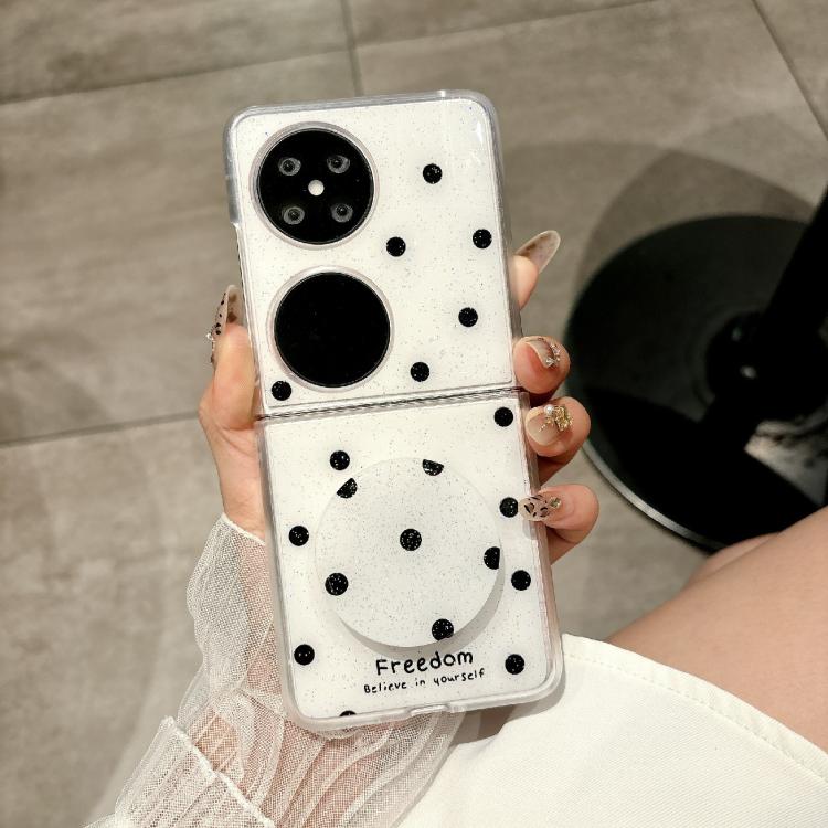 For Huawei Pocket 2 Glitter Powder Dots Pattern Phone Case with Holder