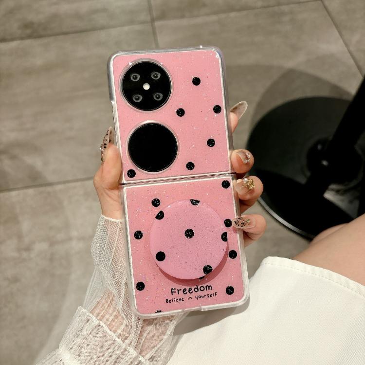 For Huawei Pocket 2 Glitter Powder Dots Pattern Phone Case with Holder