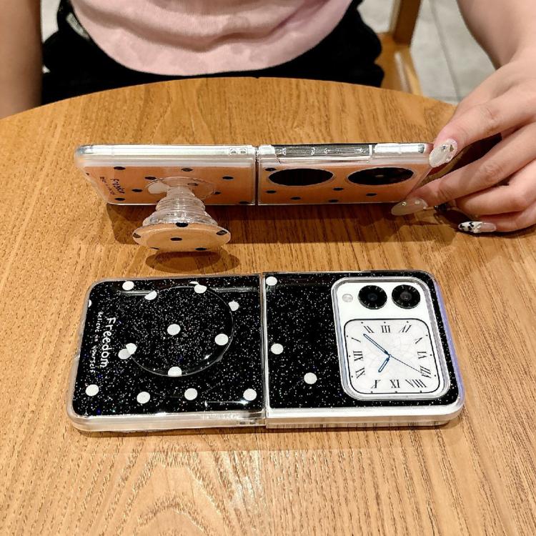 For Huawei P50 Pocket Glitter Powder Dots Pattern Phone Case with Holder