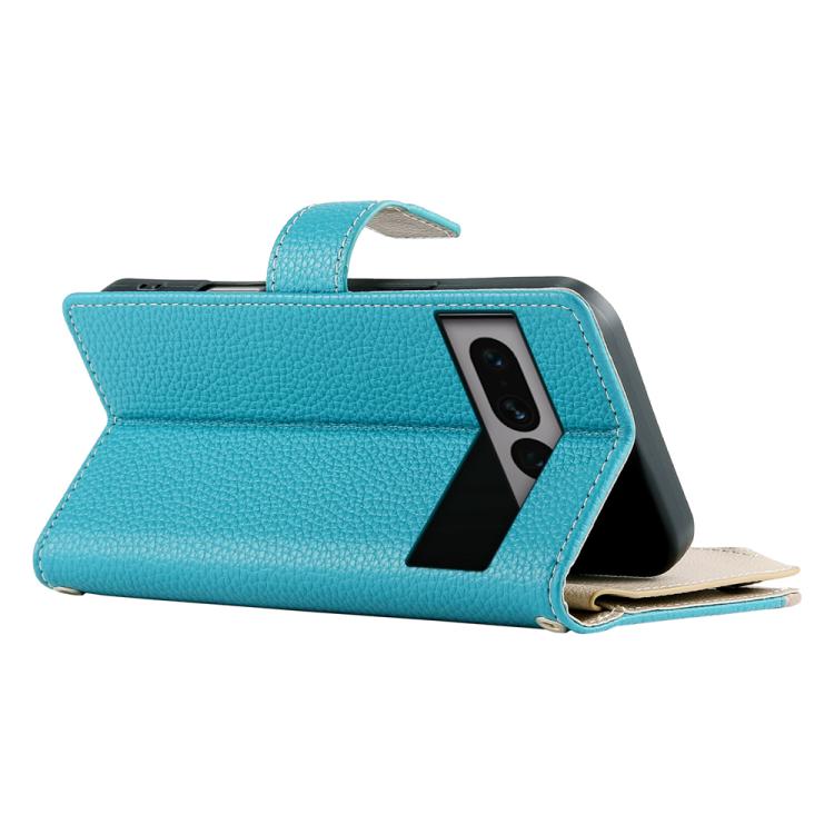For Google Pixel 7 Pro Stitching Multi-card Zipper Wallet Leather Phone Case with Short Strap