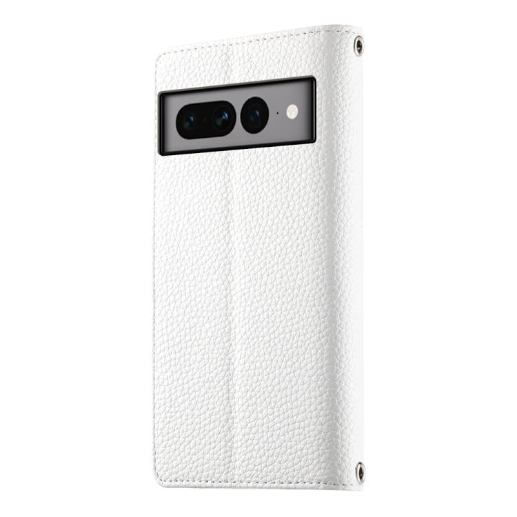 For Google Pixel 7 Pro Stitching Multi-card Zipper Wallet Leather Phone Case with Short Strap