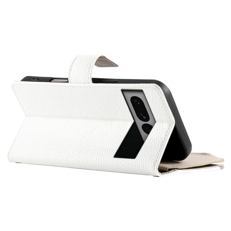 For Google Pixel 7 Pro Stitching Multi-card Zipper Wallet Leather Phone Case with Short Strap