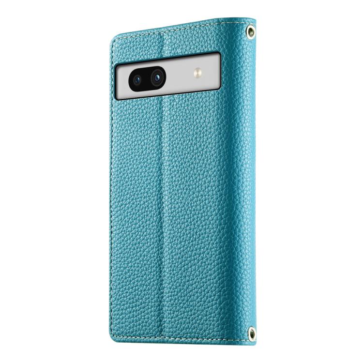 For Google Pixel 7a Stitching Multi-card Zipper Wallet Leather Phone Case with Short Strap