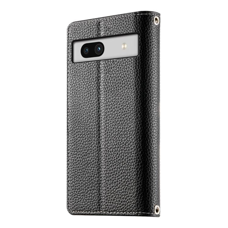 For Google Pixel 7a Stitching Multi-card Zipper Wallet Leather Phone Case with Short Strap