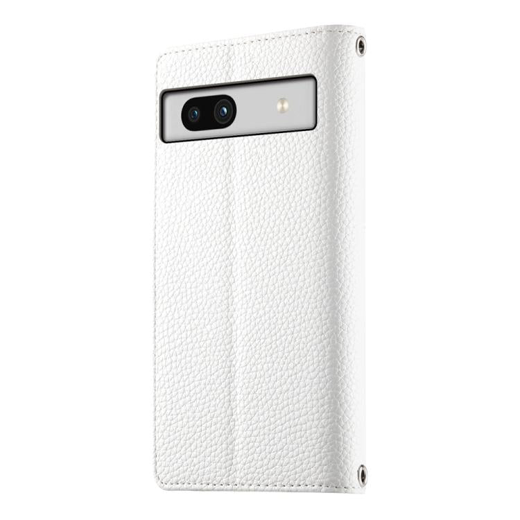 For Google Pixel 7a Stitching Multi-card Zipper Wallet Leather Phone Case with Short Strap