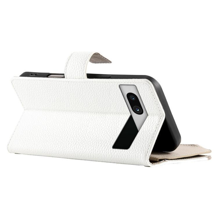 For Google Pixel 7a Stitching Multi-card Zipper Wallet Leather Phone Case with Short Strap