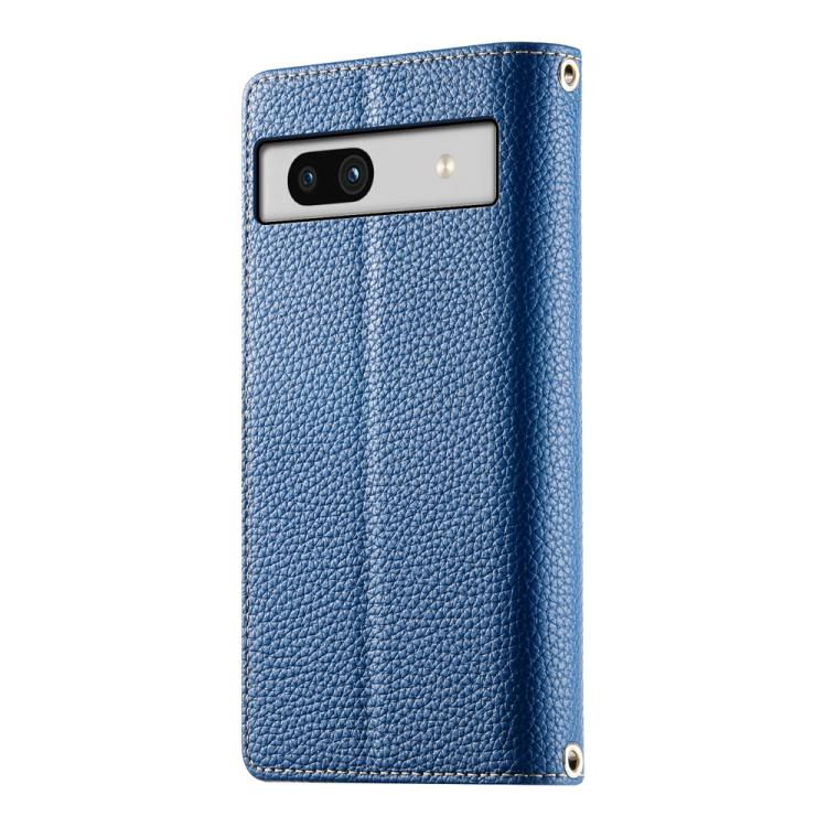 For Google Pixel 7a Stitching Multi-card Zipper Wallet Leather Phone Case with Short Strap
