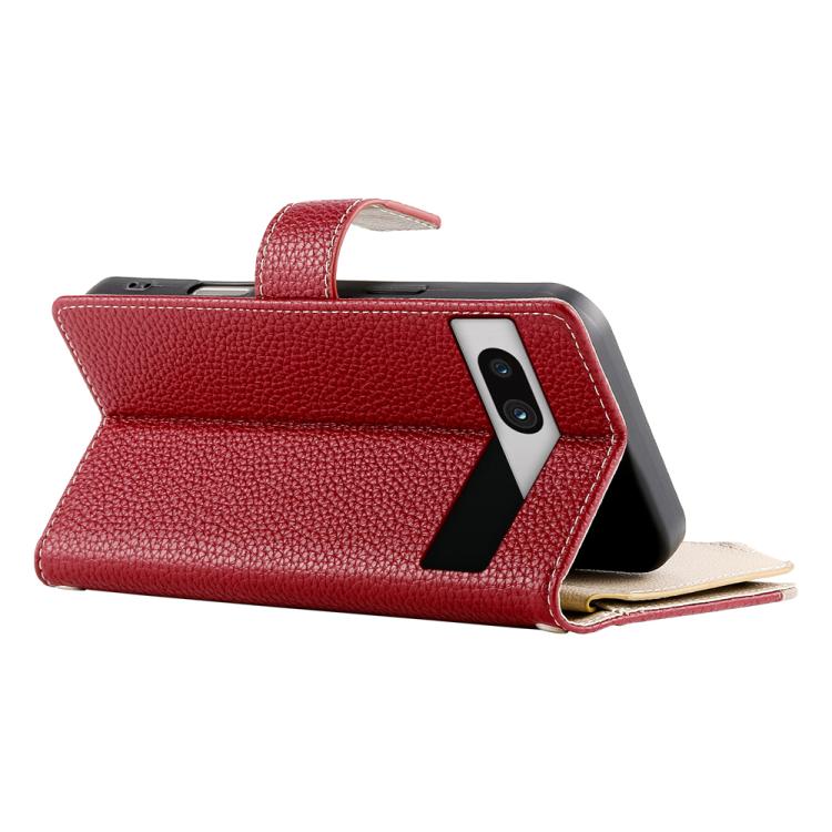 For Google Pixel 7a Stitching Multi-card Zipper Wallet Leather Phone Case with Short Strap