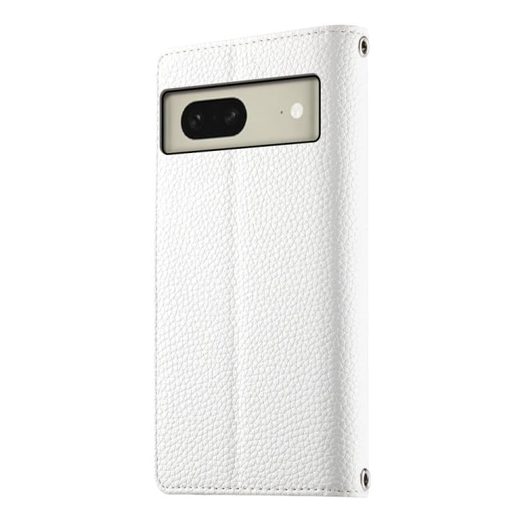 For Google Pixel 8 Stitching Multi-card Zipper Wallet Leather Phone Case with Short Strap