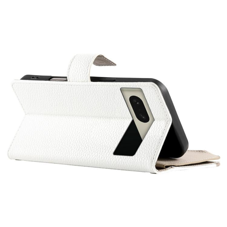 For Google Pixel 8 Stitching Multi-card Zipper Wallet Leather Phone Case with Short Strap