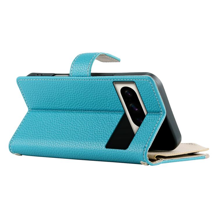 For Google Pixel 8 Pro Stitching Multi-card Zipper Wallet Leather Phone Case with Short Strap
