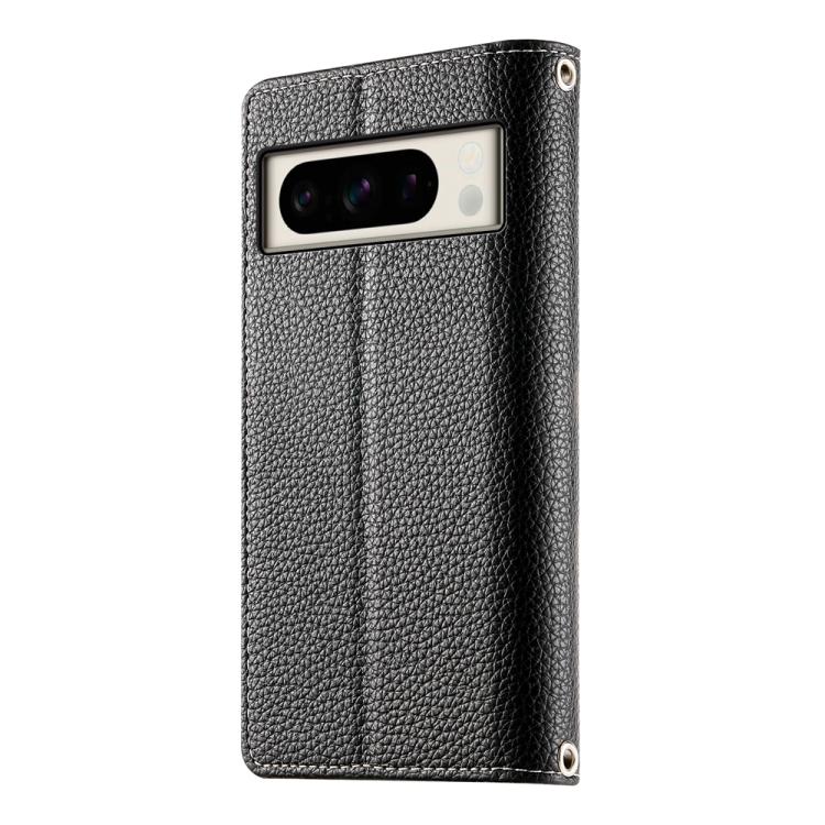 For Google Pixel 8 Pro Stitching Multi-card Zipper Wallet Leather Phone Case with Short Strap