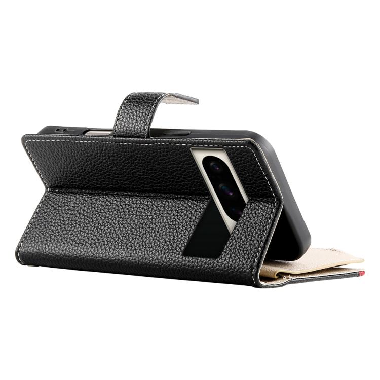 For Google Pixel 8 Pro Stitching Multi-card Zipper Wallet Leather Phone Case with Short Strap