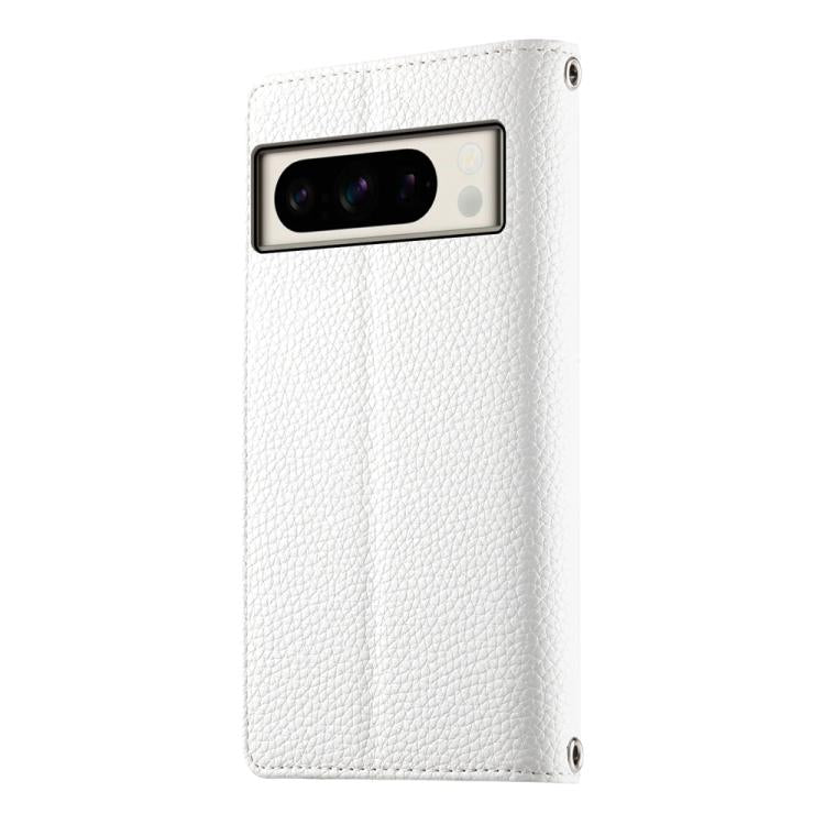 For Google Pixel 8 Pro Stitching Multi-card Zipper Wallet Leather Phone Case with Short Strap