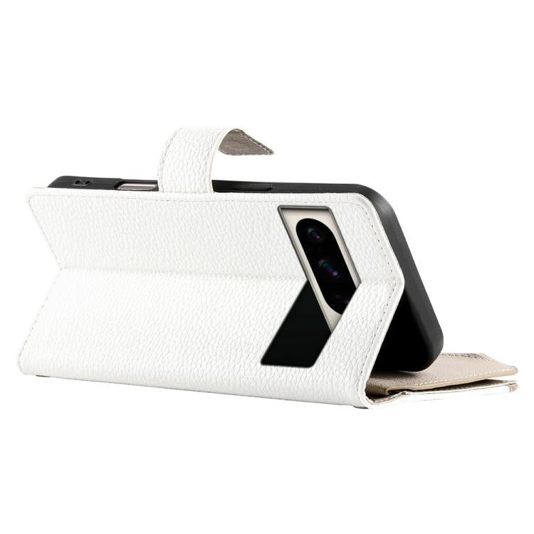 For Google Pixel 8 Pro Stitching Multi-card Zipper Wallet Leather Phone Case with Short Strap