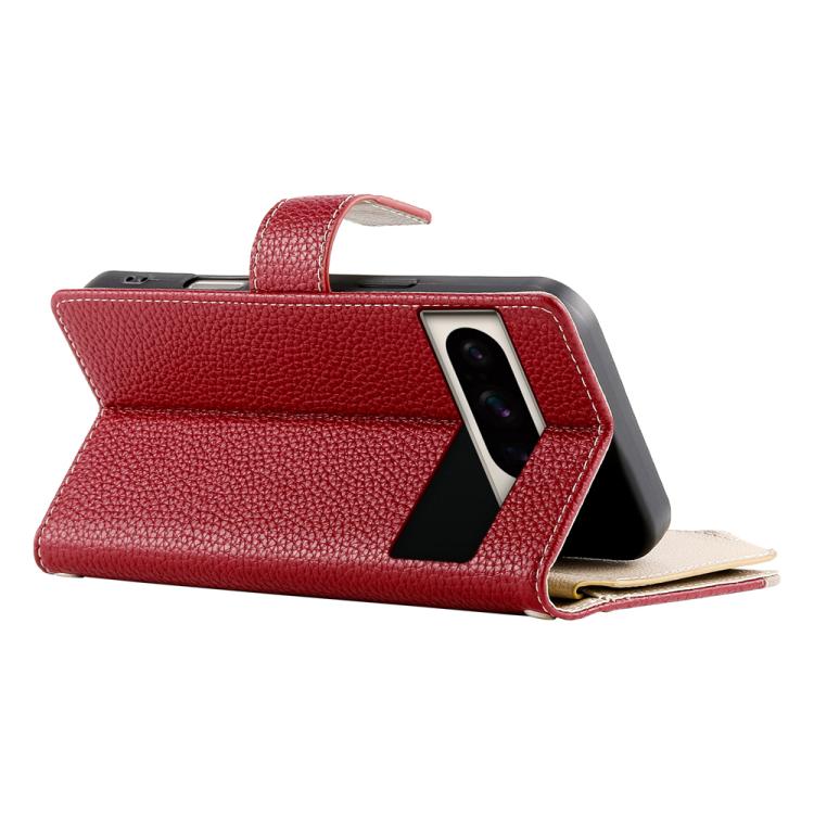 For Google Pixel 8 Pro Stitching Multi-card Zipper Wallet Leather Phone Case with Short Strap