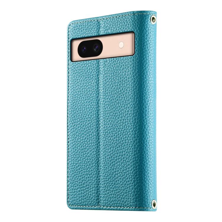 For Google Pixel 8a Stitching Multi-card Zipper Wallet Leather Phone Case with Short Strap