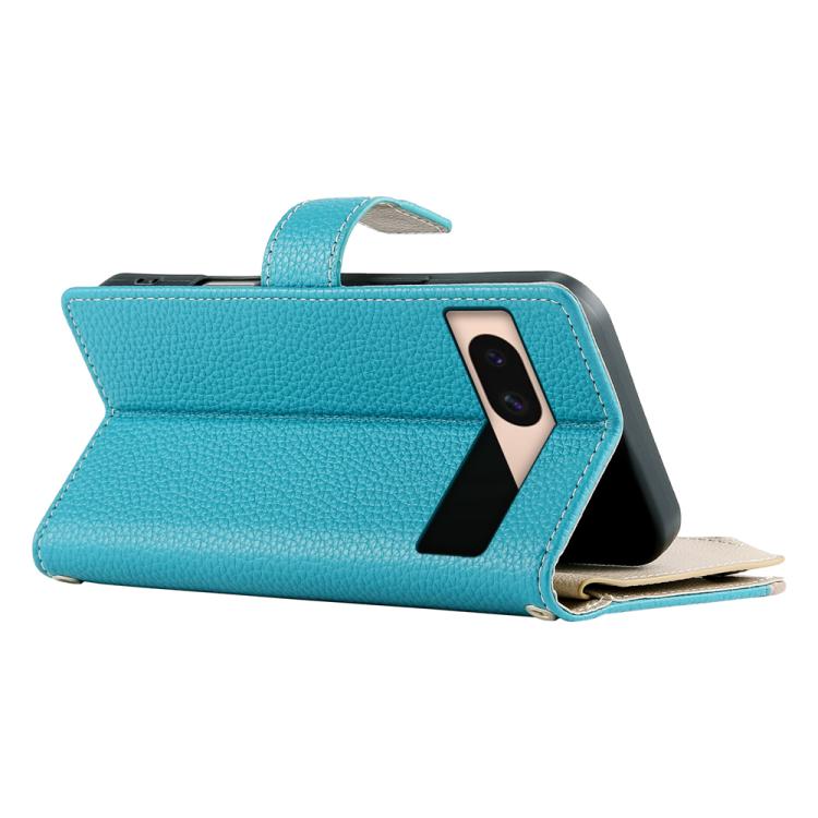 For Google Pixel 8a Stitching Multi-card Zipper Wallet Leather Phone Case with Short Strap