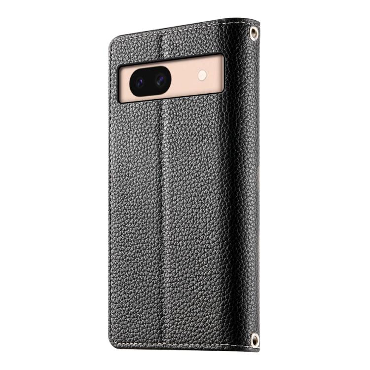 For Google Pixel 8a Stitching Multi-card Zipper Wallet Leather Phone Case with Short Strap