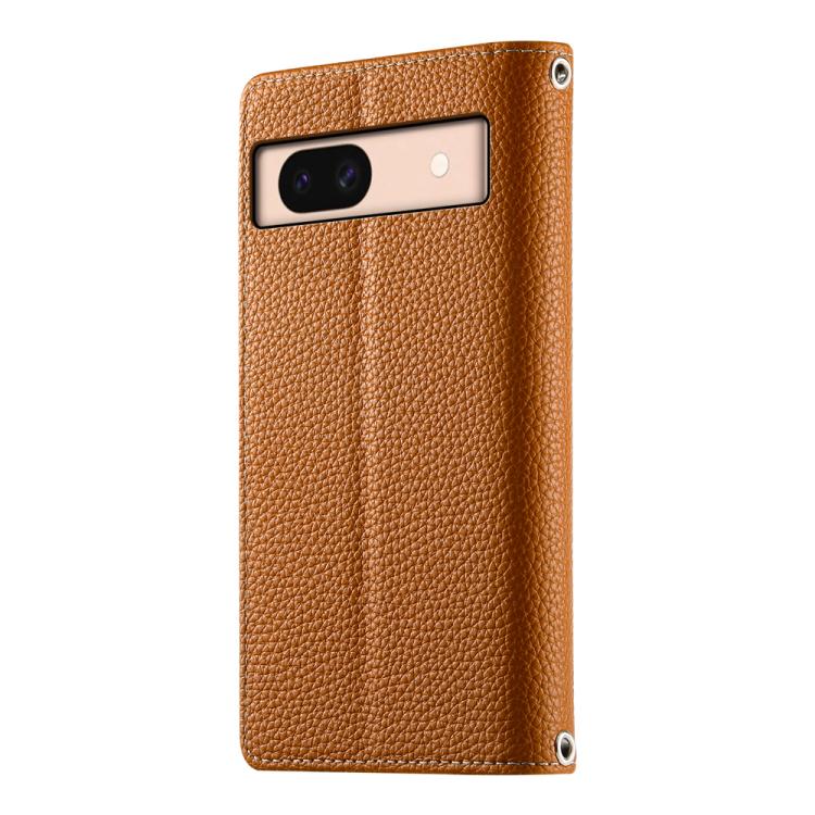 For Google Pixel 8a Stitching Multi-card Zipper Wallet Leather Phone Case with Short Strap