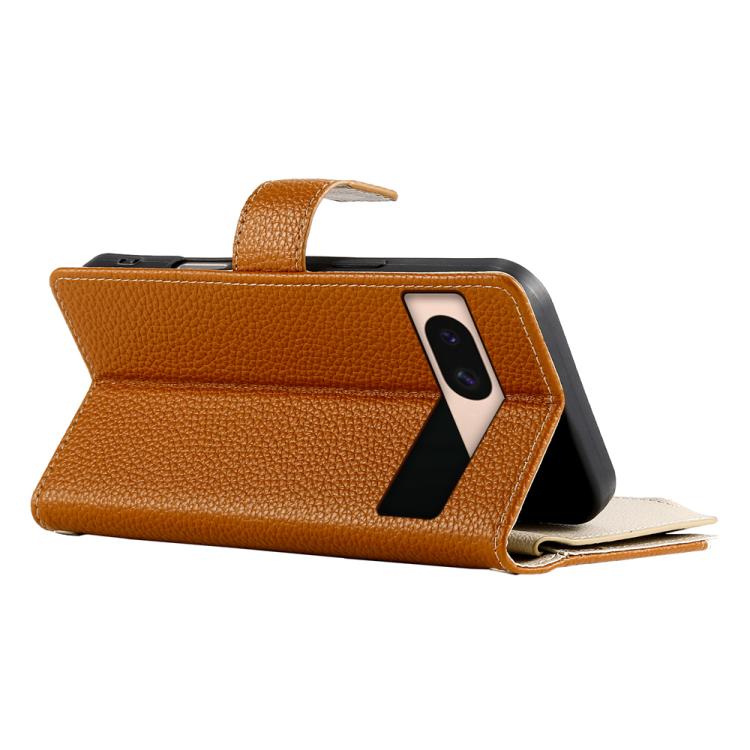For Google Pixel 8a Stitching Multi-card Zipper Wallet Leather Phone Case with Short Strap