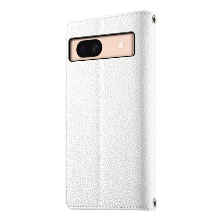 For Google Pixel 8a Stitching Multi-card Zipper Wallet Leather Phone Case with Short Strap