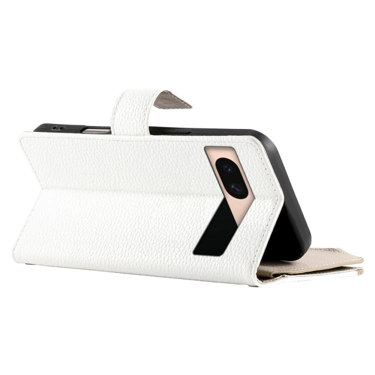 For Google Pixel 8a Stitching Multi-card Zipper Wallet Leather Phone Case with Short Strap