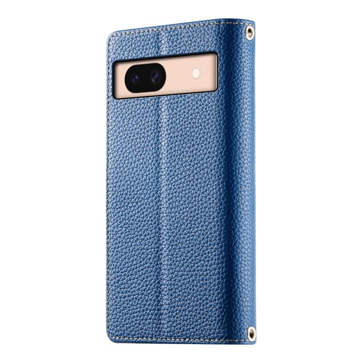 For Google Pixel 8a Stitching Multi-card Zipper Wallet Leather Phone Case with Short Strap