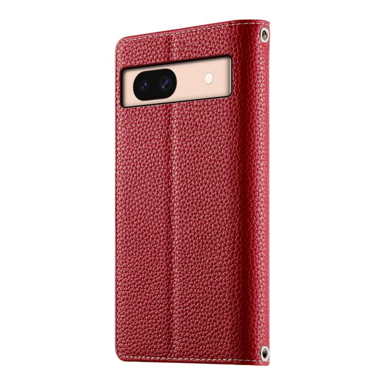 For Google Pixel 8a Stitching Multi-card Zipper Wallet Leather Phone Case with Short Strap