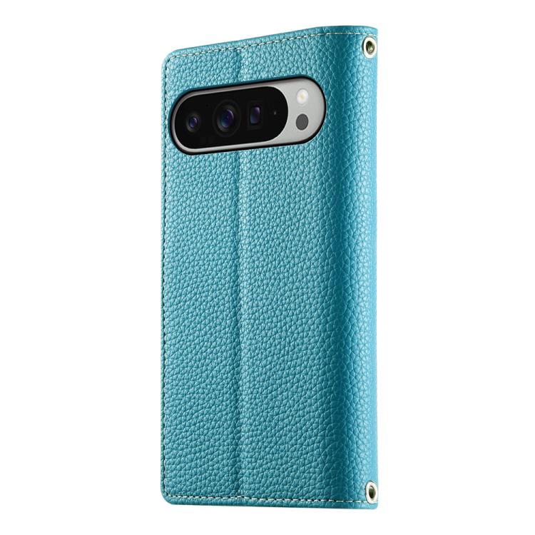 For Google Pixel 9 Pro XL / Pixel 10 Pro XL Stitching Multi-card Zipper Wallet Leather Phone Case with Short Strap