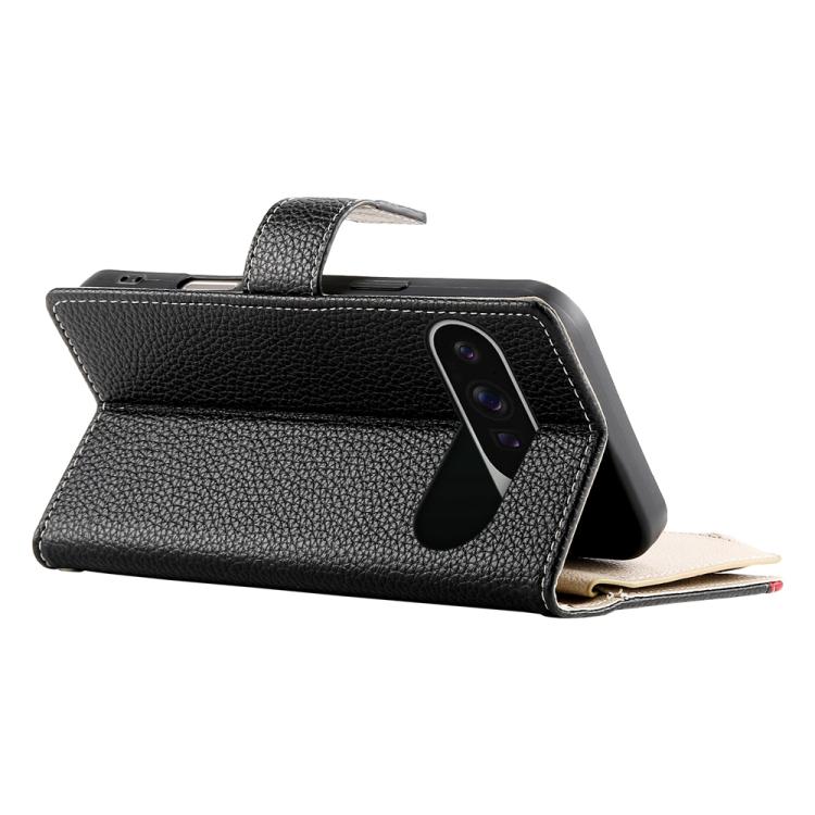 For Google Pixel 9 Pro XL / Pixel 10 Pro XL Stitching Multi-card Zipper Wallet Leather Phone Case with Short Strap