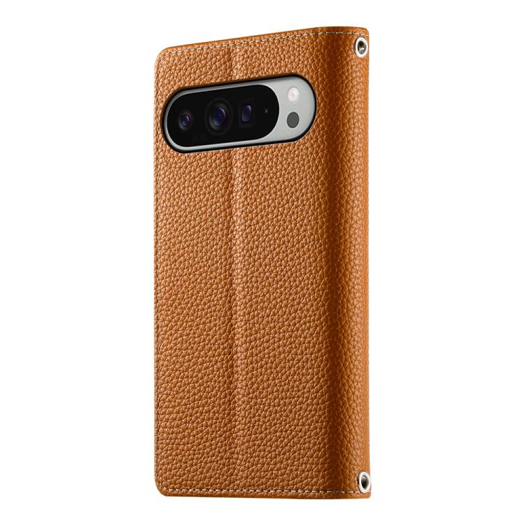 For Google Pixel 9 Pro XL / Pixel 10 Pro XL Stitching Multi-card Zipper Wallet Leather Phone Case with Short Strap