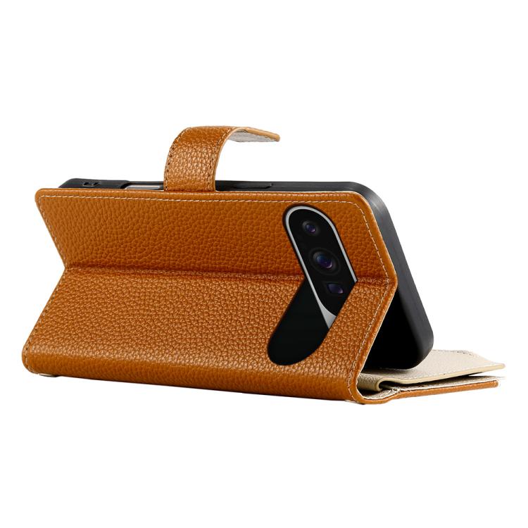 For Google Pixel 9 Pro XL / Pixel 10 Pro XL Stitching Multi-card Zipper Wallet Leather Phone Case with Short Strap