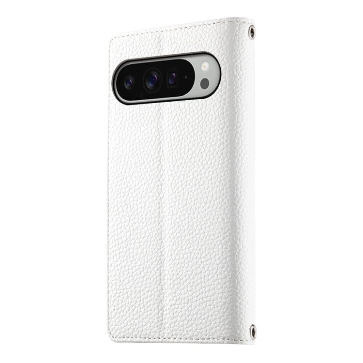 For Google Pixel 9 Pro XL / Pixel 10 Pro XL Stitching Multi-card Zipper Wallet Leather Phone Case with Short Strap