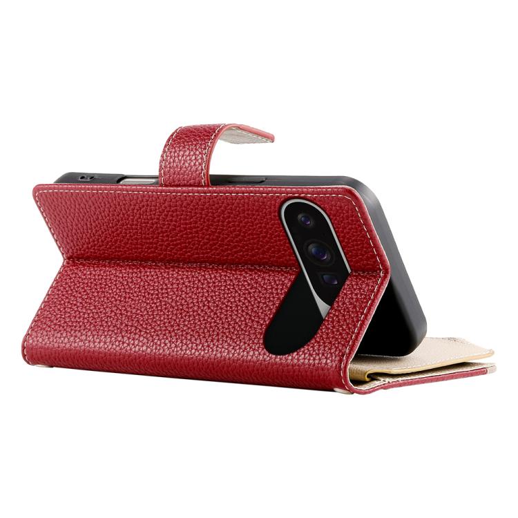 For Google Pixel 9 Pro XL / Pixel 10 Pro XL Stitching Multi-card Zipper Wallet Leather Phone Case with Short Strap