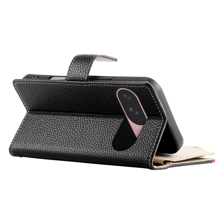 For Google Pixel 9 / 9 Pro / 10 / 10 Pro Stitching Multi-card Zipper Wallet Leather Phone Case with Short Strap