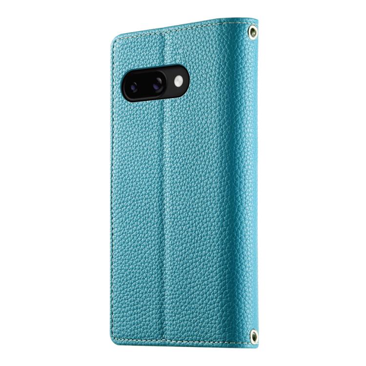 For Google Pixel 9a Stitching Multi-card Zipper Wallet Leather Phone Case with Short Strap