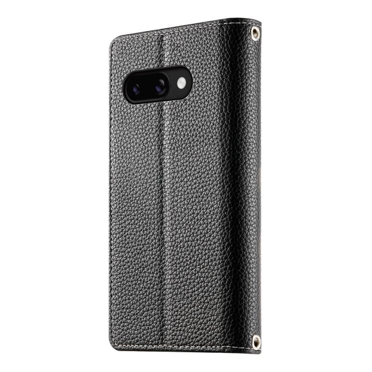 For Google Pixel 9a Stitching Multi-card Zipper Wallet Leather Phone Case with Short Strap
